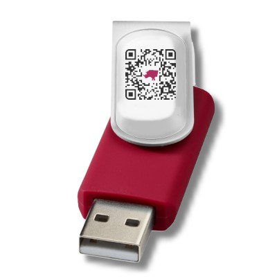 USB Rotate Doming Colore rosso, Taglia 16GB con QR code