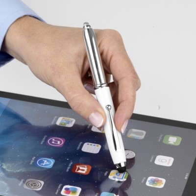 Penna a sfera con stylus e luce a LED Xenon