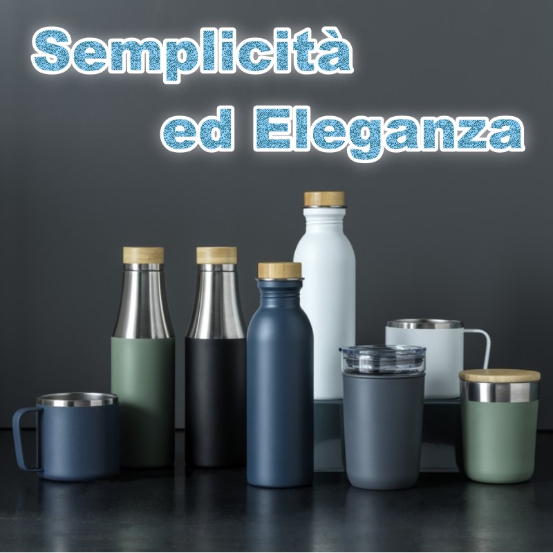 Borraccia termica in acciaio inossidabile con isolamento sottovuoto in rame e coperchio in bambù da 540 ml su Carrellopromozionale.it